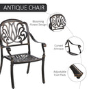 Outsunny 5 Piece Black cast aluminium  Patio Dining Set
