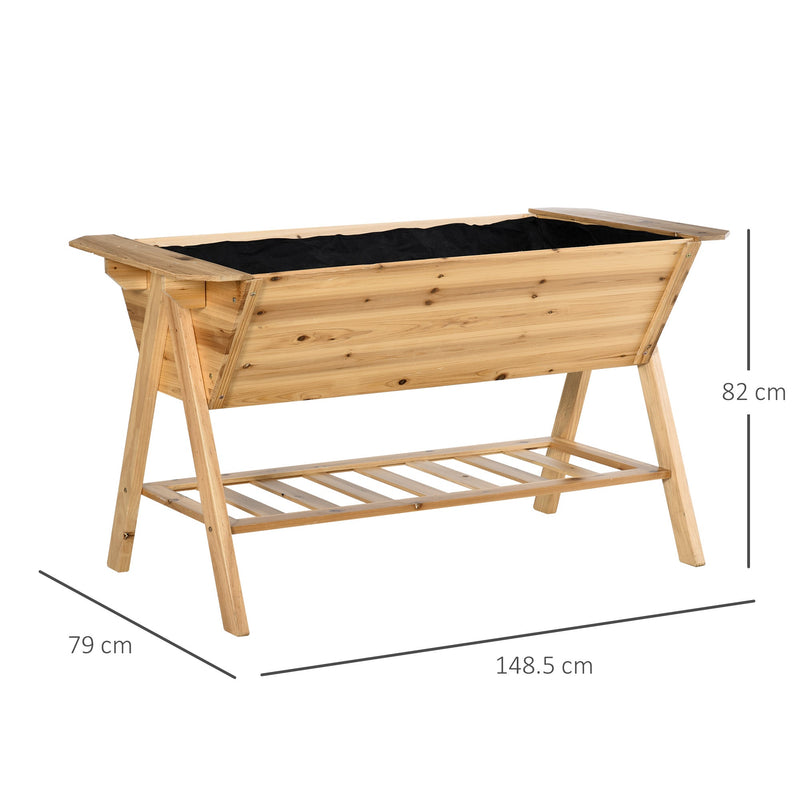 Outsunny Wooden Planter Garden Raised Bed