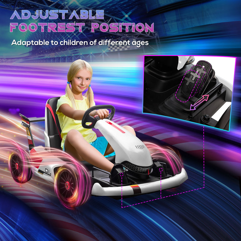 HOMCOM Kids Electric Ride On Go Cart 12v - White