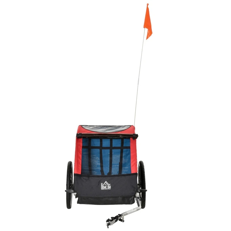 HOMCOM Bicycle Trailer with 2 Wheels - Red