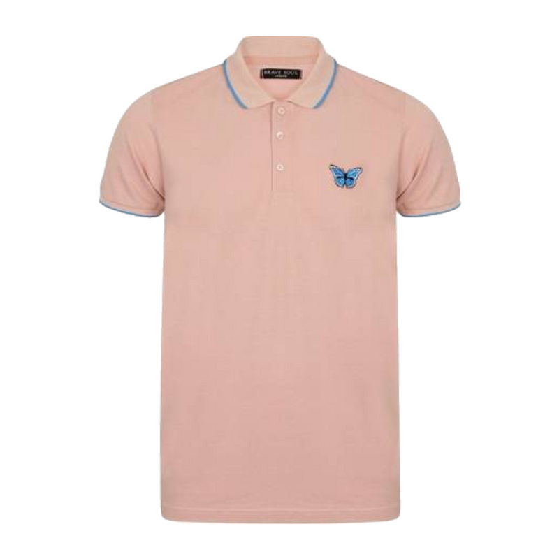 Brave Soul Ferrigno Emblem Polo- Pink