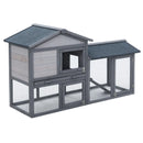 Pawhut Two Level Grey Rabbit Hutch