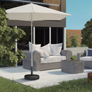 Outsunny 18kg Concrete Parasol Base With Rattan Effect Heavy Duty Umbrella Stand