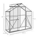 Outsunny 6 x 2.5ft Polycarbonate Greenhouse Aluminium Green House, Dark Grey