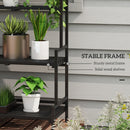 Outsunny 3 Tiered Plant Rack Stand with Hanging Hooks for Indoor Outdoor Use