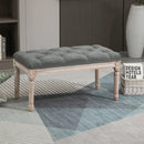 HOMCOM Vintage Shoe Benches with Wood Frame 80x40x41cm - Grey