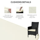 Outsunny-3 Piece Rattan Bistro Set - Black