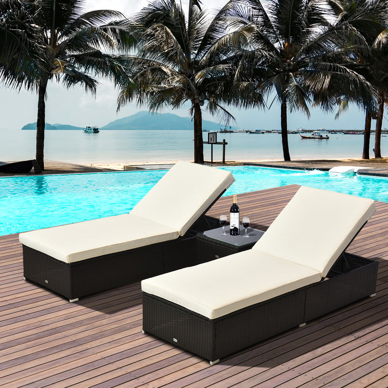 Outsunny Rattan Lounge Set - Natural