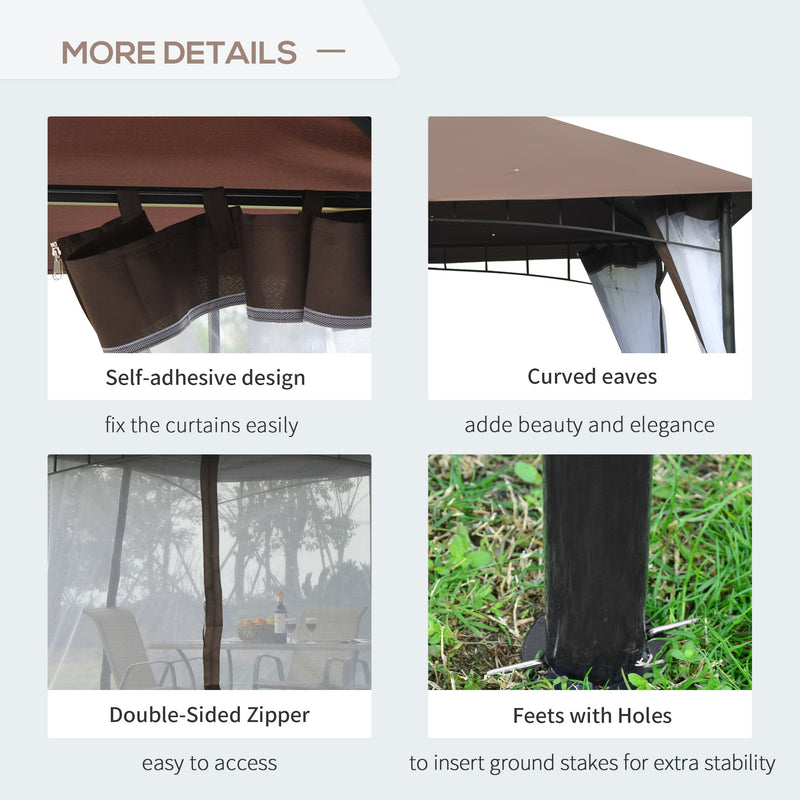 Outsunny Gazebo 3 x 3 meter  Brown