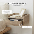 HOMCOM Floating Nightstand Set of 2, Wall Mounted Bedside Table with Drawer