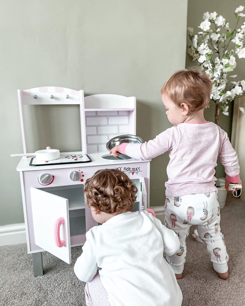 Kids Kitchen Playset with Stand, Pots, Pans & Utensils