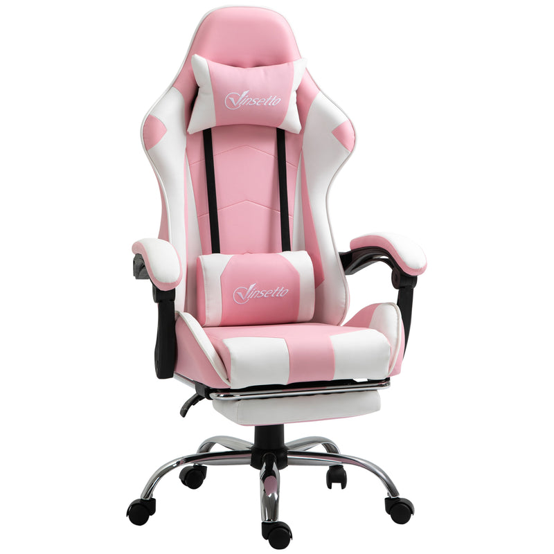 Vinsetto Racing Gaming Chair w/ Lumbar Support, Office Gamer Chair, Pink