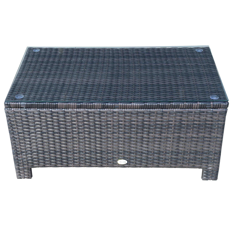 Outsunny Rattan Coffee Table - Brown