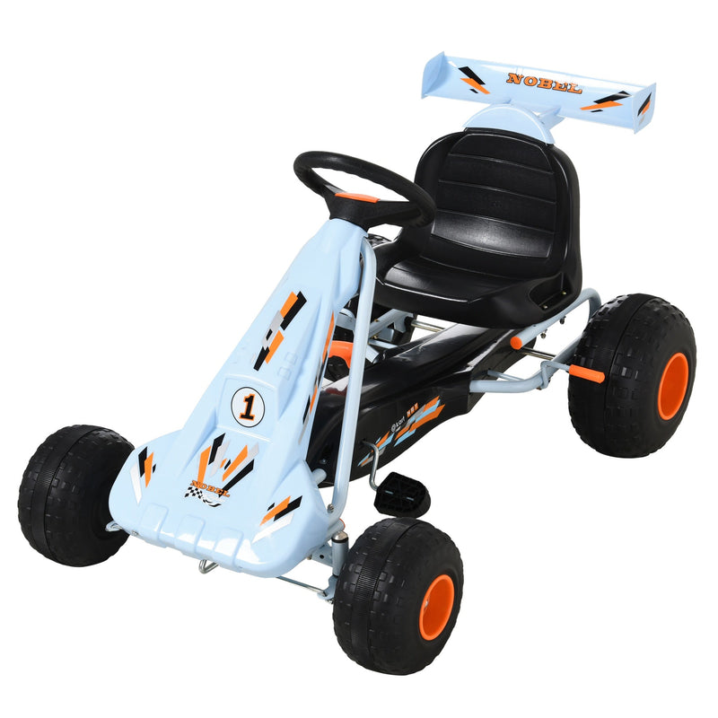 HOMCOM Kids Pedal Go Kart - Blue/Orange