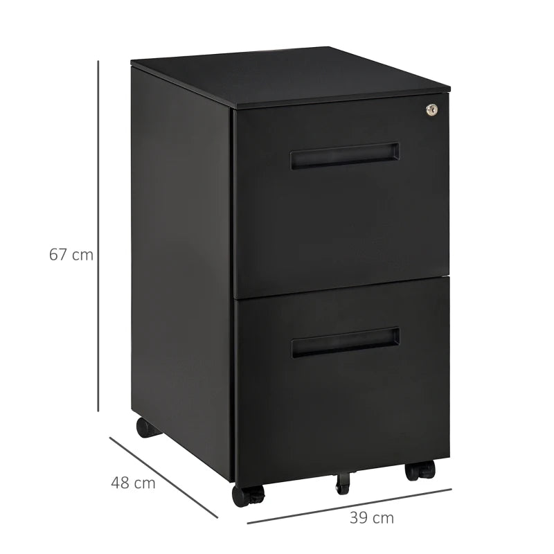 Vinsetto Filing Cabinet with 2 Drawers 39x48x67cm Black