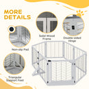 PawHut 8 Panels Freestanding Dog Barrier for S and M Dogs - White