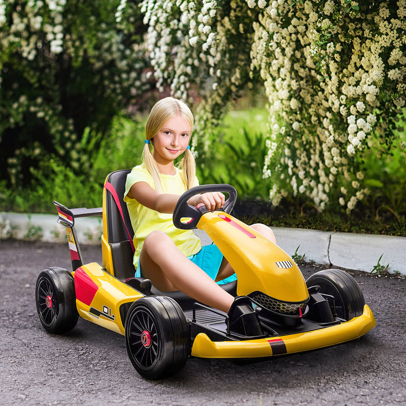 HOMCOM Kids Electric Ride On Go Cart 12v - Yellow