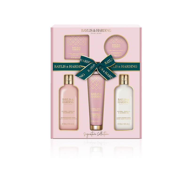 5 Piece Gift Set Baylis & Harding Jojoba, Vanilla and Almond Oil Scented Xmas