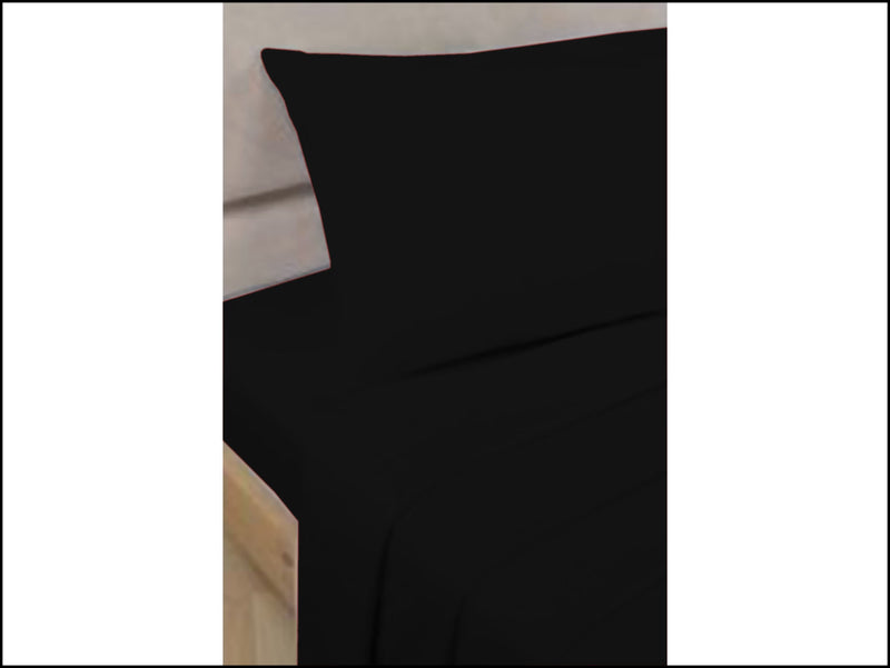 Lewis's Easy Care Plain Dyed Bedding Sheet Range - Black