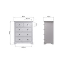 Keswick Moonlight Grey  Chest of Drawers 2 Over 3 80 x 40 x 95 cm