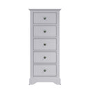 Keswick Moonlight Grey  Chest of 5 Drawers - Narrow 50 x 36 x 115 cm