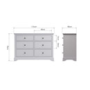 Keswick Moonlight Grey  Chest of 6 Drawers 115 x 40 x 78 cm