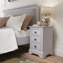 Keswick Moonlight Grey  Bedside Table with 3 Drawers 40 x 33.5 x 56.5 cm