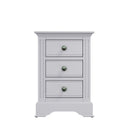 Keswick Moonlight Grey  Bedside Table with 3 Drawers 40 x 33.5 x 56.5 cm