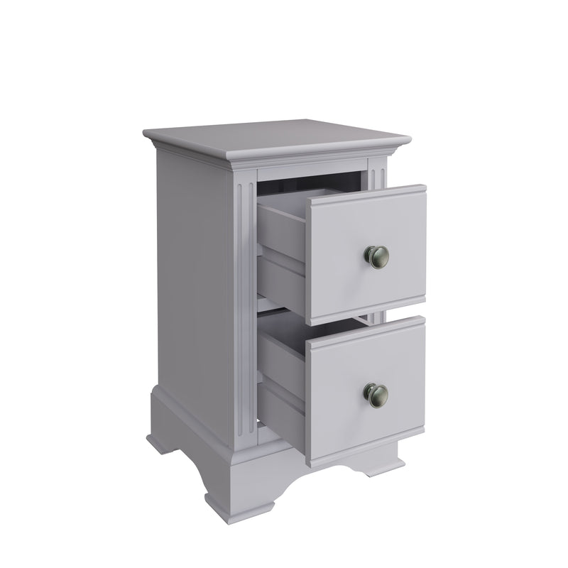 Keswick Moonlight Grey  Bedside Table with 2 Drawers 35 x 32 x 56.5 cm