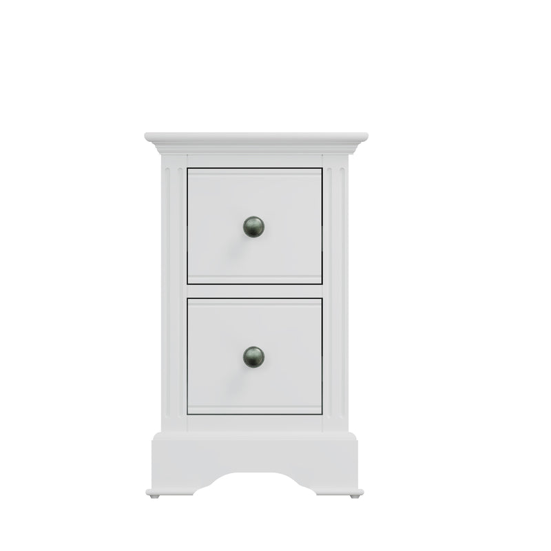 Warwick Classic White  Bedside Table with 2 Drawers 35 x 32 x 56.5 cm