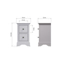 Keswick Moonlight Grey  Bedside Table with 2 Drawers 35 x 32 x 56.5 cm