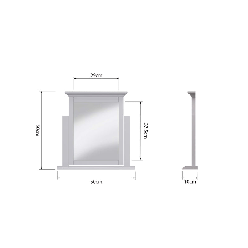 Keswick Moonlight Grey  Trinket Mirror 50 x 10 x 50 cm