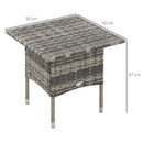 Outsunny PE Rattan Outdoor Coffee Table, Modern Rattan Side Table, Mixed Grey