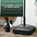 Outsunny Garden Umbrella Base 43kg Water Or 60kg Sand Filled With Wheels