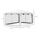 Outsunny 4 X 3m Party Tent Waterproof Garden Gazebo Canopy Wedding Cover Shade