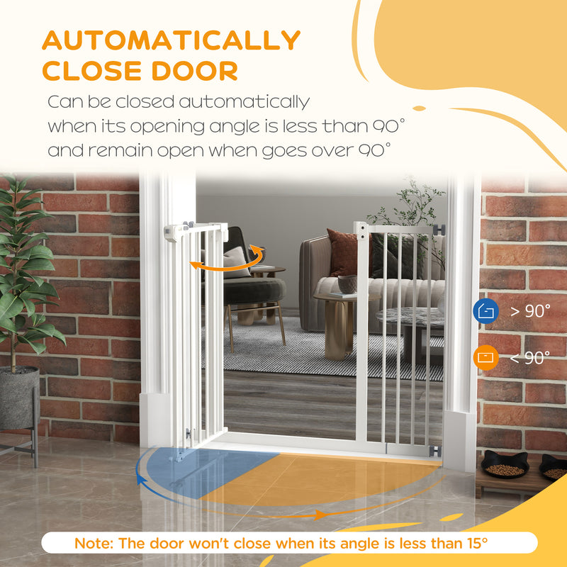 PawHut Adjustable Safety Gate w/ 1 Extensions and Four Adjustable Screws, White