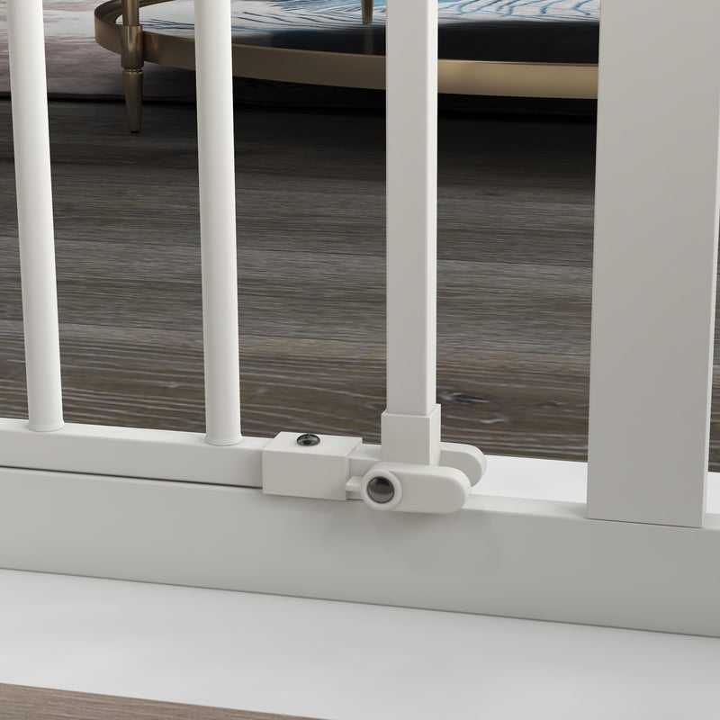 PawHut Adjustable Safety Gate w/ 1 Extensions and Four Adjustable Screws, White