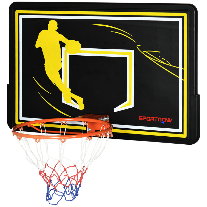 SPORTNOW Wall Mounted Basketball Hoop and Backboard for Outdoor and Indoor