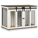 PawHut Dog Crate Furniture for Large Dogs, Double Dog Cage for Small Dogs, White