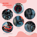 HOMCOM Baby Tricycle 7in1 Stroller with Handle - Red