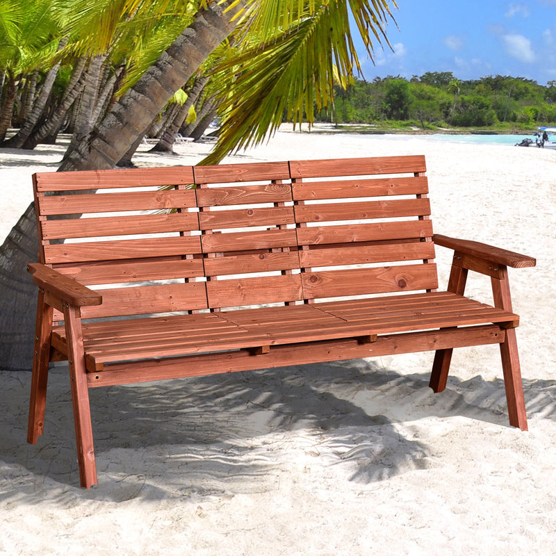 Outsunny Love Seat Garden Bench - Orange