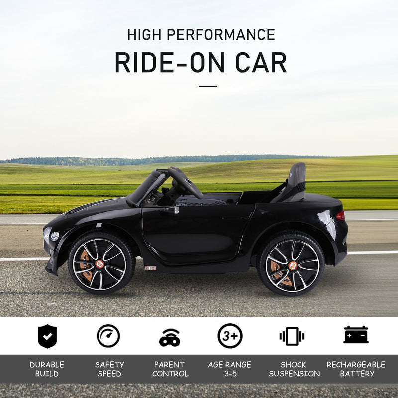 HOMCOM Electric Ride On Car Bentley - Black 6V Battery