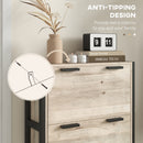 HOMCOM Entryway Shoe Cabinet with 3 Flip Drawers Adjustable Shelves Wood Handles