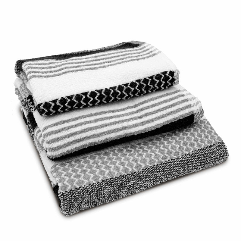 Lewis's Stripe 100% Cotton Towel - Grey