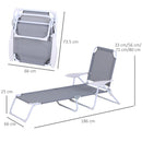 Outsunny Folding Sun Lounger Garden Reclining Lounge Chair 4Level Backrest