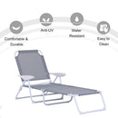Outsunny Folding Sun Lounger Garden Reclining Lounge Chair 4Level Backrest