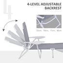 Outsunny Folding Sun Lounger Garden Reclining Lounge Chair 4Level Backrest