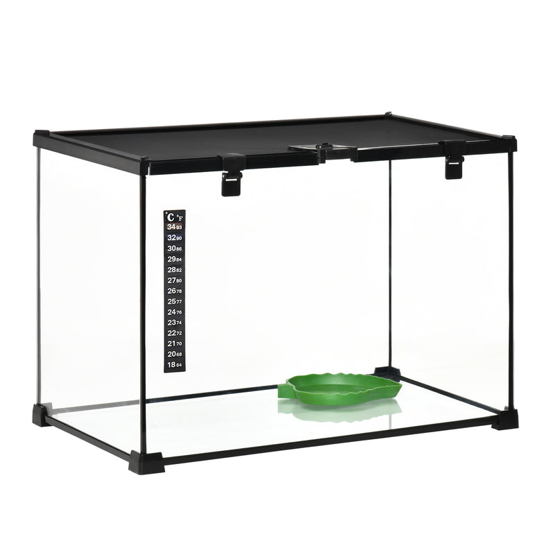 PawHut Glass Reptile Terrarium Habitats for Lizards, Frogs, Snake 50 x 30 x 35cm