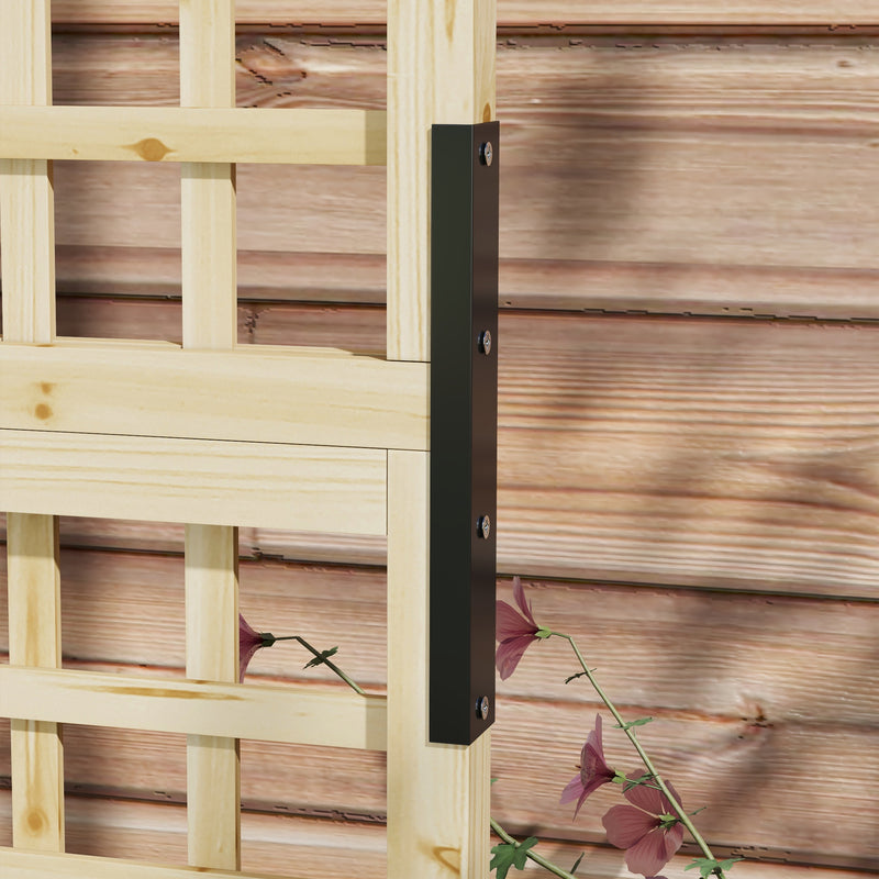 Outsunny Wood Planter with Trellis for Climbing Plants Vines Planter Box Natural