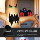 Halloween Inflatable Ghost Tree with White Ghost and Tombstone 8'